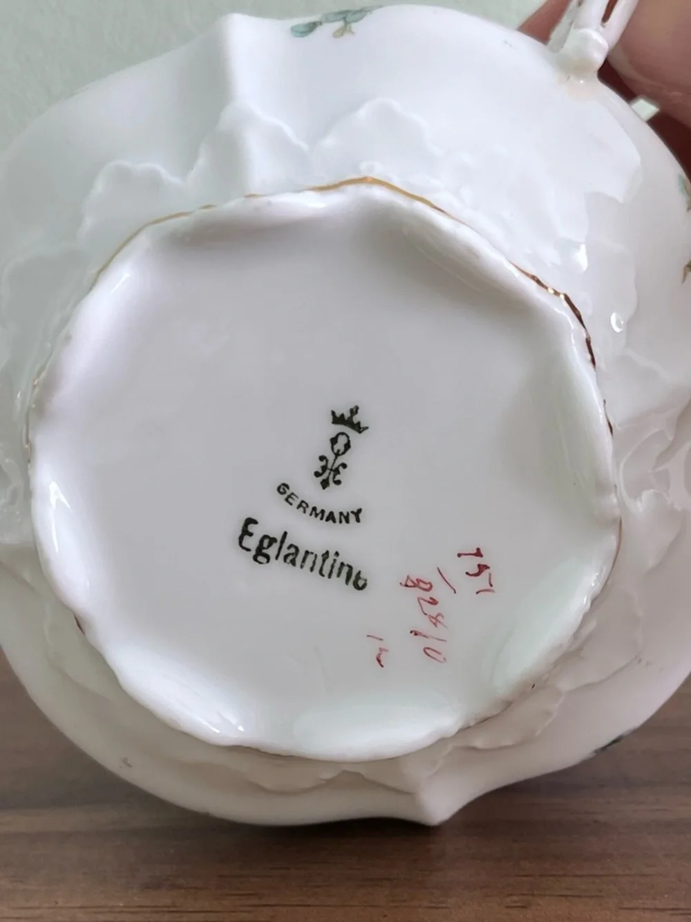Antique Porcelain Tea Cup & Saucer Eglantine by Hermann Ohme Germany - Picture 7 of 8